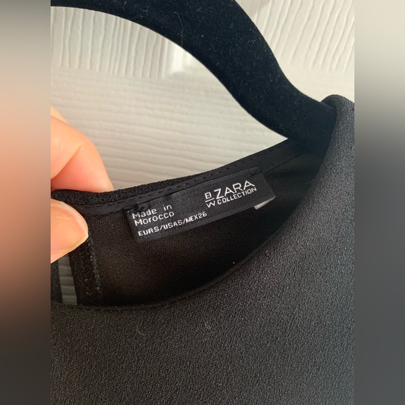 Zara Black Mini Dress with White Tank Slip - Size S - Picture 6 of 6